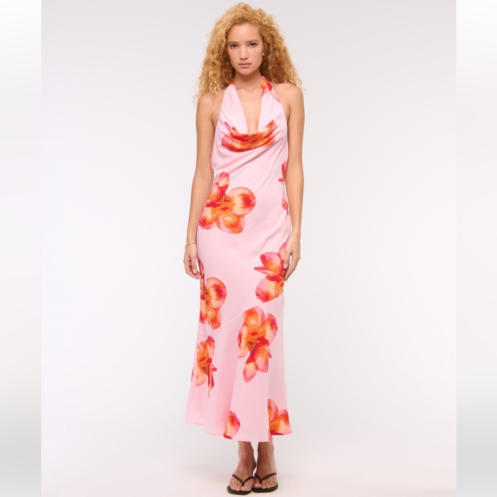 Cowl Halter Maxi Dress